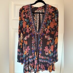 Floral V-Neck Tunic Top